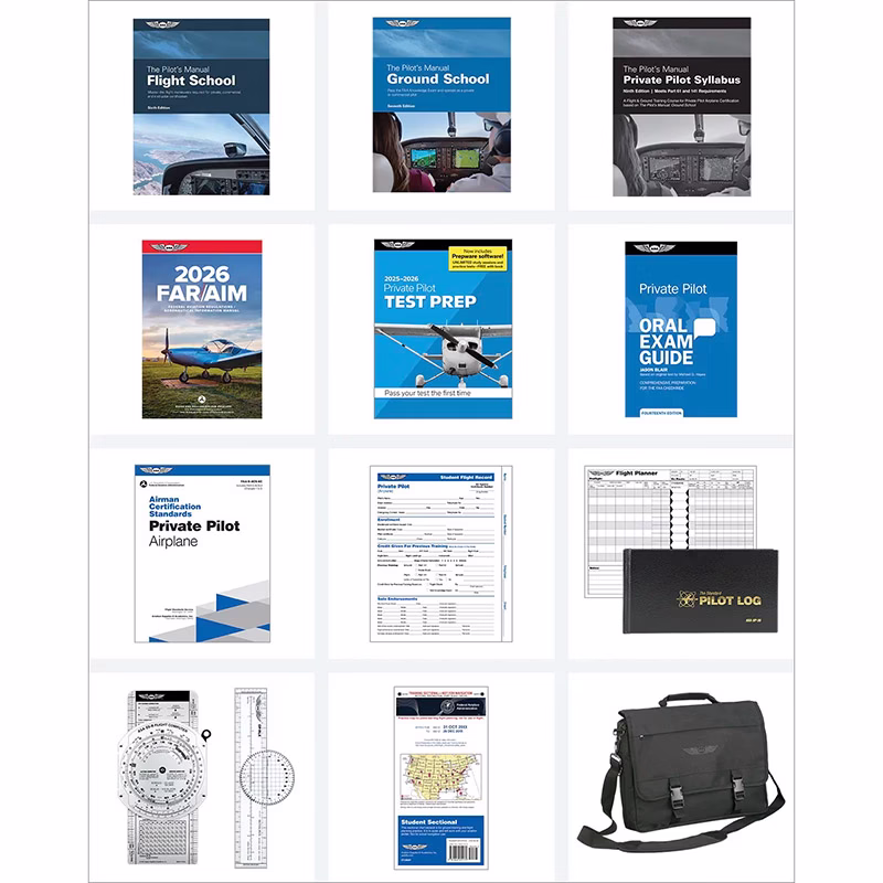 ASA Private Pilot Fligh School Kit Part 141 with 2026 Materials