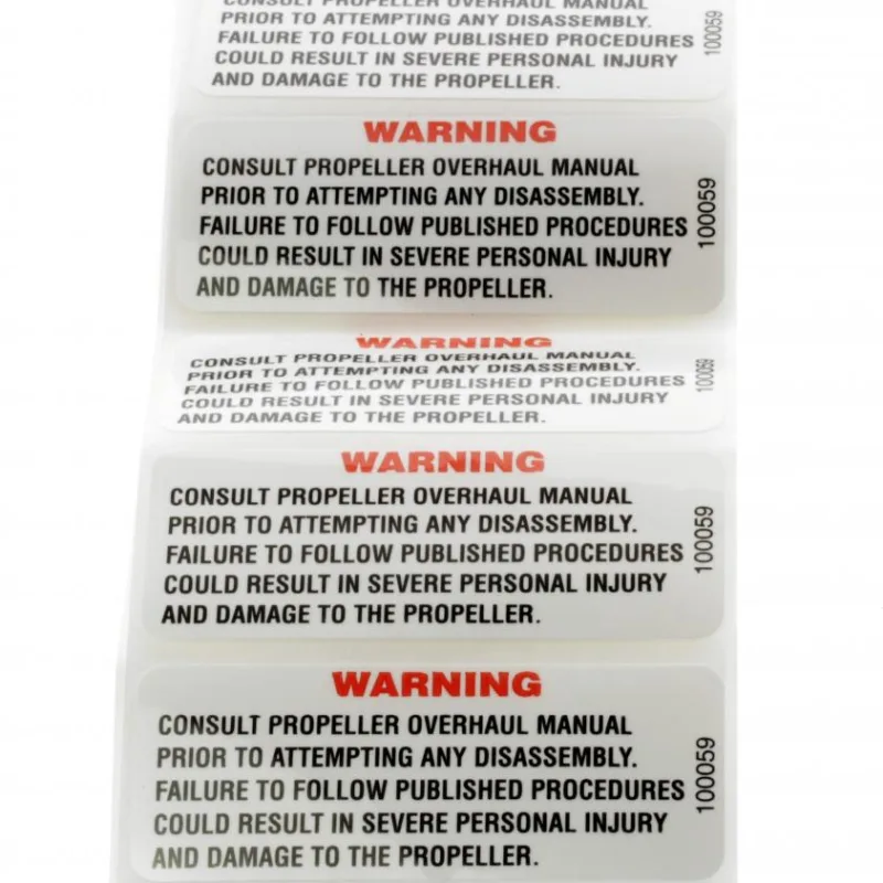 100059 LABEL WARNING