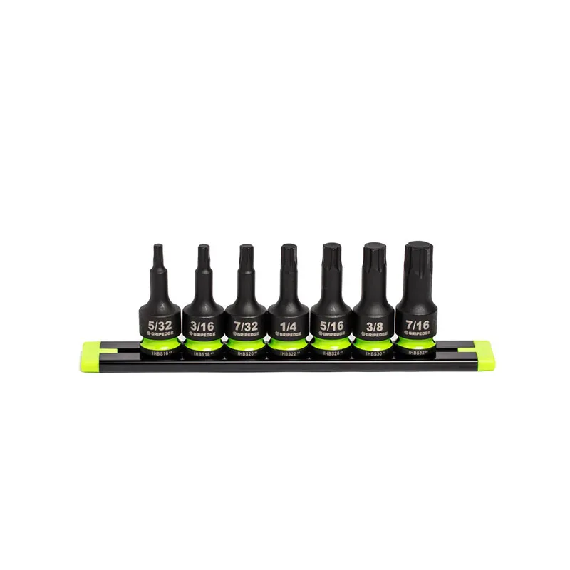 GRIPEDGE – 7-Pc 3/8 Drive Short Metric Impact Hex Driver Set
