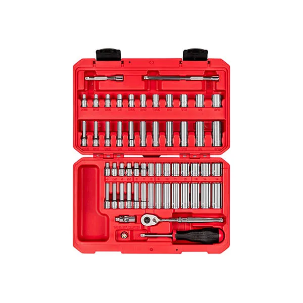 TEKTON – 1/4 Inch Drive 12-Point Socket And Ratchet Set With Case 56-Piece (5/32-9/16 In. 4-15 Mm) SKT05304