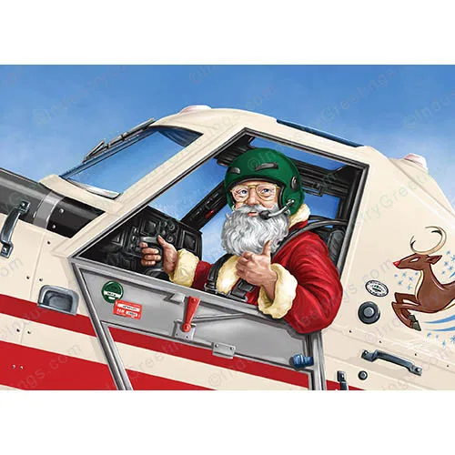 10 Pack Holiday Card – Santa Clause Agricultural Aviation