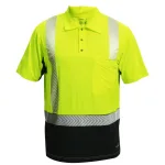 Kishigo Premium Black Series Cool Touch Short Sleeve Polo Shirt XL Lime Class 2