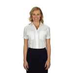 Aviator Pilot Shirt Women Short Sleeve 26 White